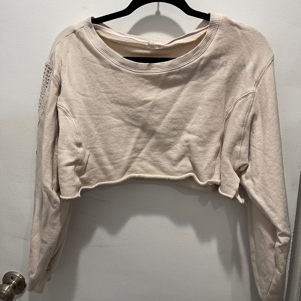 Free People crop sweater with arm details